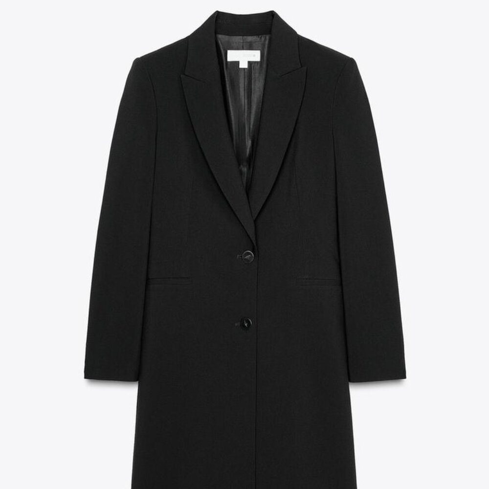 Zara NWT long blazer with shoulder pads black 2322/791